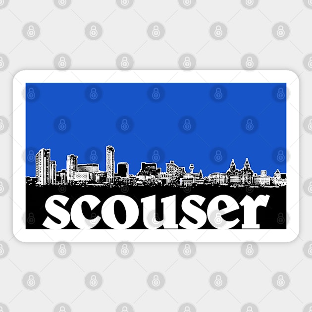 Scouser / Liverpool Blue Skyline Design Magnet by DankFutura